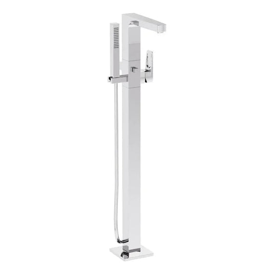 VitrA Root Square Floor Standing Bath/Shower Mixer - Chrome - A42760EXP - Envy Bathrooms Ltd