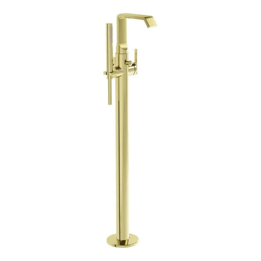 VitrA Suit Floor Standing Bath/Shower Mixer - Soft Gold - A4276974 - Envy Bathrooms Ltd