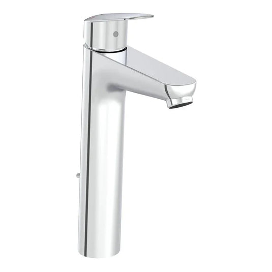VitrA Flow Round Tall Basin Mixer With Waste Lever - Chrome - A42928VUK - Envy Bathrooms Ltd