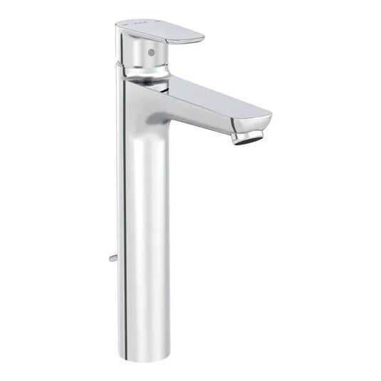 VitrA Flow Soft Tall Basin Mixer With Waste Lever - Chrome - A43028VUK - Envy Bathrooms Ltd