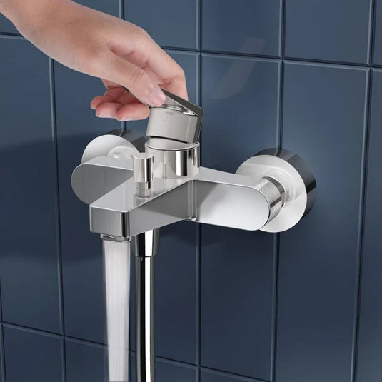 VitrA Flow Square Wall Mounted Bath/Shower Mixer - Chrome - A43063EXP - Envy Bathrooms Ltd