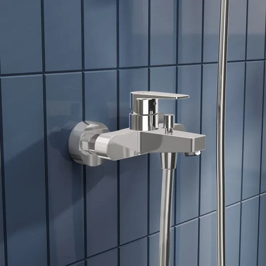 VitrA Flow Square Wall Mounted Bath/Shower Mixer - Chrome - A43063EXP - Envy Bathrooms Ltd