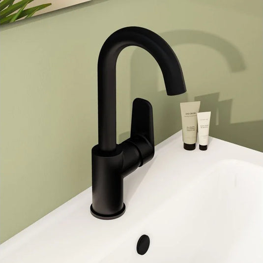 VitrA Flow Soft Swivel Basin Mixer - Matt Black - A4316036VUK - Envy Bathrooms Ltd