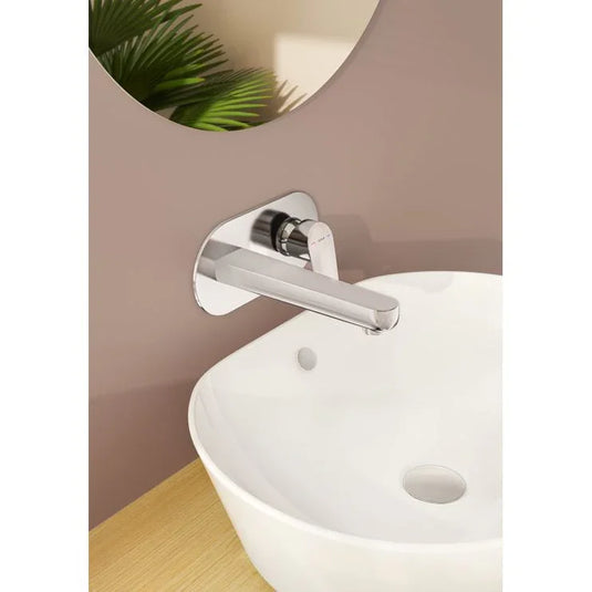VitrA Flow Round Wall Mounted Basin Mixer - Chrome - A43167EXP - Envy Bathrooms Ltd