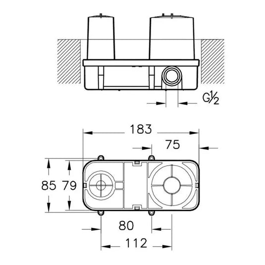VitrA Concealed Part for Wall Mounted Basin Mixer - A42230 - Envy Bathrooms Ltd