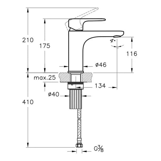 VitrA Root Round Basin Mixer - Matt Black - A4270636VUK - Envy Bathrooms Ltd