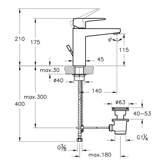 VitrA Root Square Basin Mixer With Waste Lever - Soft Gold - A4273474VUK - Envy Bathrooms Ltd