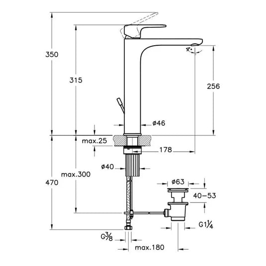 VitrA Root Round Tall Basin Mixer With Waste Lever - Soft Gold - A4276674EXP - Envy Bathrooms Ltd
