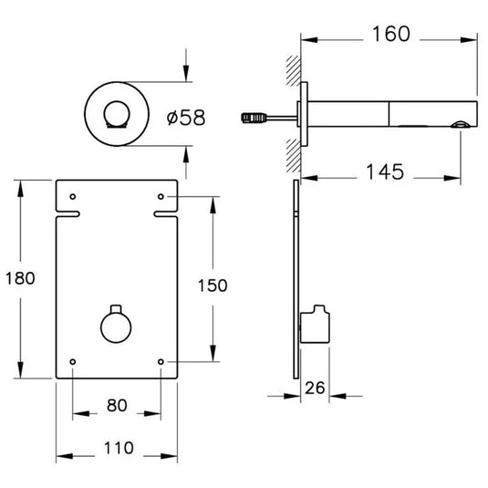 VitrA Origin Touch Free Wall Mounted Short Basin Mixer (Mains) - Soft Copper - A4711029 - Envy Bathrooms Ltd