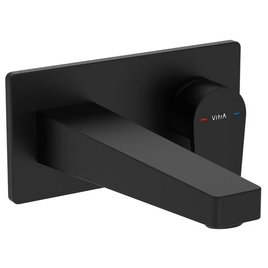 VitrA Flow Square Wall Mounted Basin Mixer - Matt Black - A4318036EXP - Envy Bathrooms Ltd