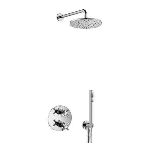 Flova XL Shower Pack With ABS RainShower And HandShower Kit – Diamond Chrome - XL2PK1