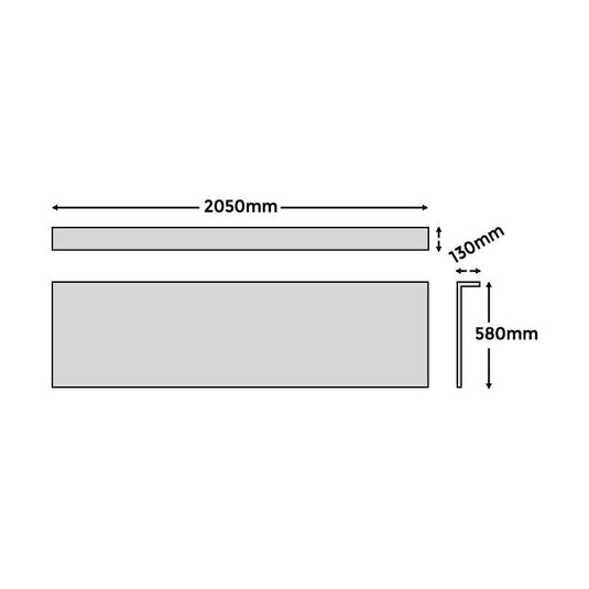 Abacus Elements Bath Panel Ledged 2100mm - EMBP-10-0005 - Envy Bathrooms Ltd