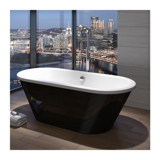 Abacus Vessini 1700x755 Freestanding bath with Black Panel - VEBA-21-1775 - Envy Bathrooms Ltd