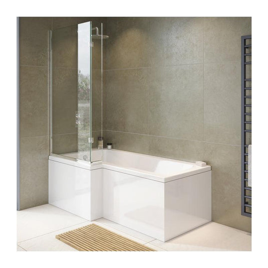 Abacus Vessini L Shaped Shower Bath LH 1700x850x700 - VEBA-25-177L - Envy Bathrooms Ltd