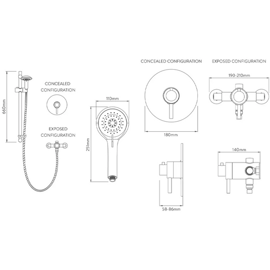 Aqualisa AQ Concealed/Exposed Concentric Valve for LP/HP use - Chrome - AQDL1 - Envy Bathrooms Ltd