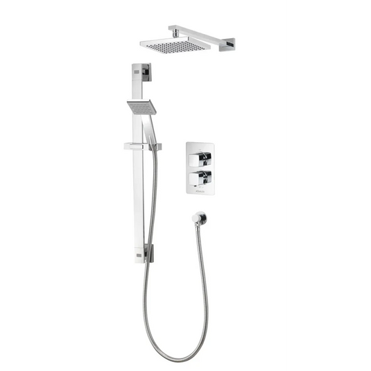 Aqualisa AQ Square Concealed Thermostatic Mixer with Dual Outlet - Chrome - AQSQDCV2 - Envy Bathrooms Ltd