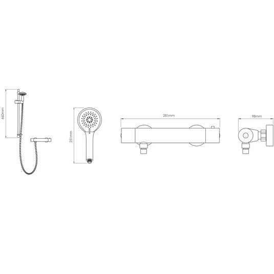 Aqualisa AQ Thermostatic Bar Valve with Cool Touch - Chrome - AQ75BAR1 - Envy Bathrooms Ltd