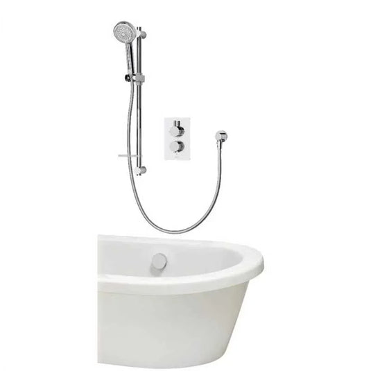 Aqualisa Dream Concealed Thermostatic Mixer Shower Dual Outlet With Adjustable Kit & Bath Fill - Round - Chrome - DRMDCV2.ADBTX.RND - Envy Bathrooms Ltd