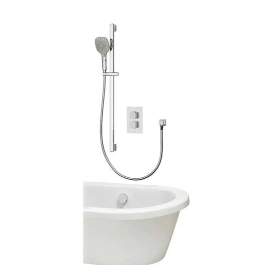 Aqualisa Dream Concealed Thermostatic Mixer Shower Dual Outlet With Adjustable Kit & Bath Fill - Square - Chrome - DRMDCV2.ADBTX.SQR - Envy Bathrooms Ltd