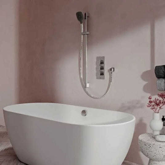 Aqualisa Dream Concealed Thermostatic Mixer Shower Dual Outlet With Adjustable Kit & Bath Fill - Square - Chrome - DRMDCV2.ADBTX.SQR - Envy Bathrooms Ltd