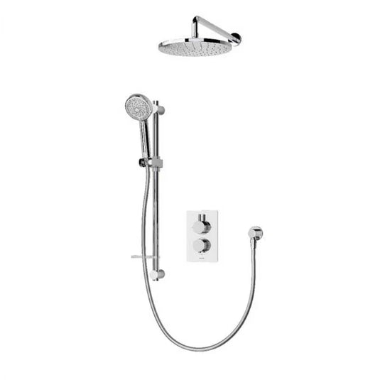 Aqualisa Dream Concealed Thermostatic Mixer Shower Dual Outlet With Adjustable Kit & Wall Fixed Head - Round - Chrome - DRMDCV2.ADFW.RND - Envy Bathrooms Ltd