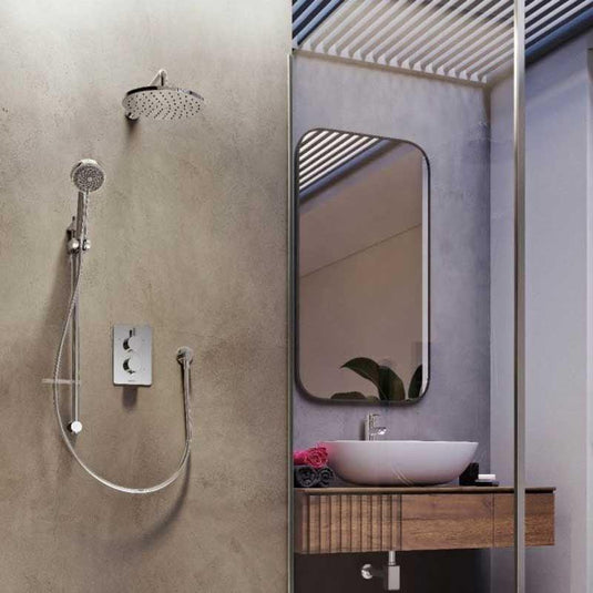 Aqualisa Dream Concealed Thermostatic Mixer Shower Dual Outlet With Adjustable Kit & Wall Fixed Head - Round - Chrome - DRMDCV2.ADFW.RND - Envy Bathrooms Ltd