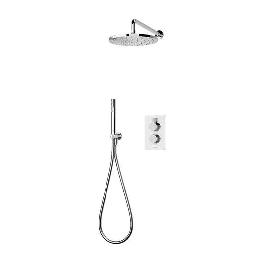 Aqualisa Dream Concealed Thermostatic Mixer Shower Dual Outlet With Hand Shower & Wall Fixed Head - Round - Chrome - DRMDCV2.HSFW.RND - Envy Bathrooms Ltd