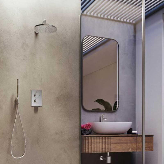 Aqualisa Dream Concealed Thermostatic Mixer Shower Dual Outlet With Hand Shower & Wall Fixed Head - Round - Chrome - DRMDCV2.HSFW.RND - Envy Bathrooms Ltd