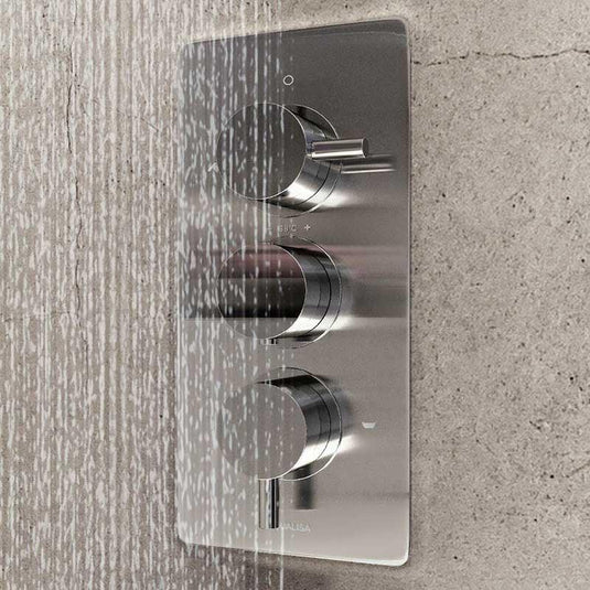 Aqualisa Dream Concealed Thermostatic Mixer Shower Triple Outlet With Adjustable Kit, Wall Fixed Head & Bath Fill - Round - Chrome - DRMDCV3.ADFWBTX.RND - Envy Bathrooms Ltd