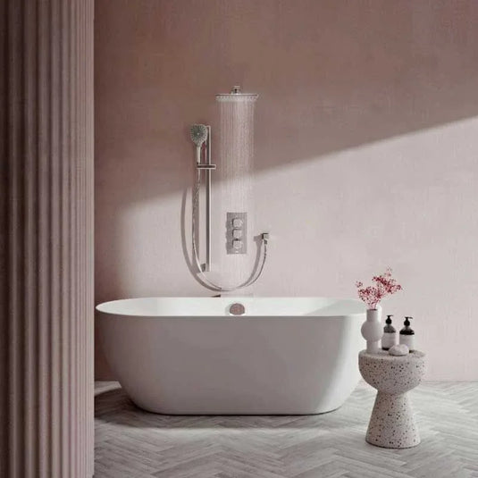 Aqualisa Dream Concealed Thermostatic Mixer Shower Triple Outlet With Adjustable Kit, Wall Fixed Head & Bath Fill - Square - Chrome - DRMDCV3.ADFWBTX.SQR - Envy Bathrooms Ltd