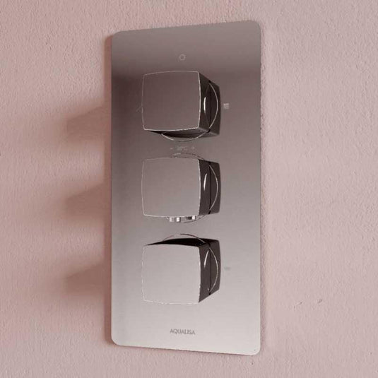 Aqualisa Dream Concealed Thermostatic Mixer Shower Triple Outlet With Adjustable Kit, Wall Fixed Head & Bath Fill - Square - Chrome - DRMDCV3.ADFWBTX.SQR - Envy Bathrooms Ltd