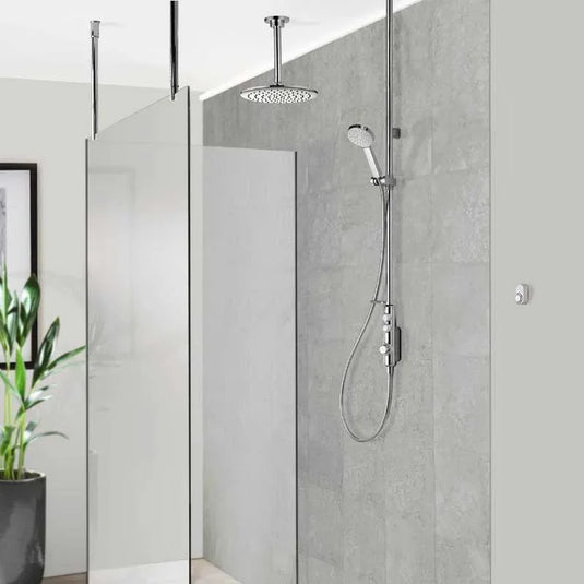 Aqualisa iSystem Smart Shower Exposed with Adjustable and Ceiling Fix Head - Gravity Pumped - Chrome - ISD.A2.EV.DVFC.23 - Envy Bathrooms Ltd