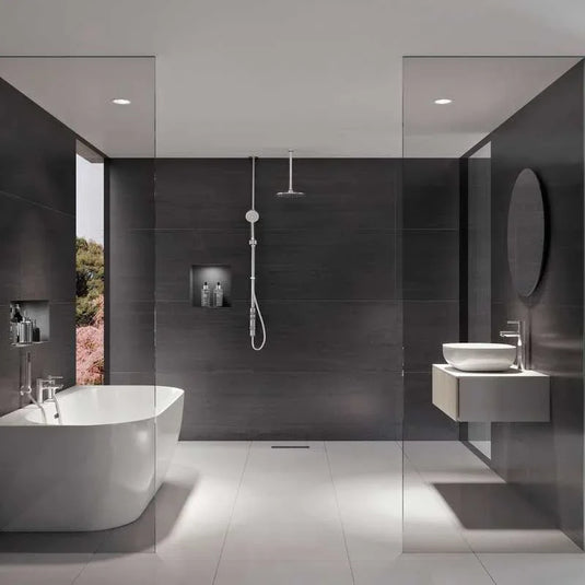 Aqualisa iSystem Smart Shower Exposed with Adjustable and Ceiling Fix Head - Gravity Pumped - Chrome - ISD.A2.EV.DVFC.23 - Envy Bathrooms Ltd