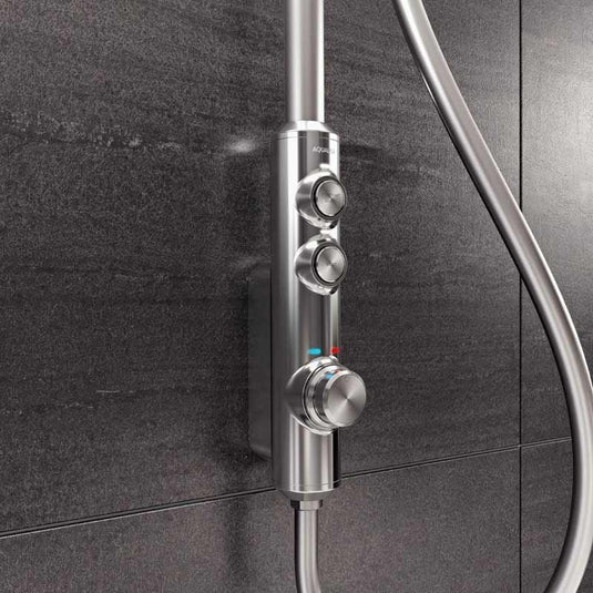 Aqualisa iSystem Smart Shower Exposed with Adjustable and Ceiling Fix Head - Gravity Pumped - Chrome - ISD.A2.EV.DVFC.23 - Envy Bathrooms Ltd