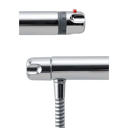 Aqualisa Midas 100 Exposed Thermostatic Bar Valve with Slide Rail Kit & Easy Fit Bracket - Chrome - MD100EBAR - Envy Bathrooms Ltd