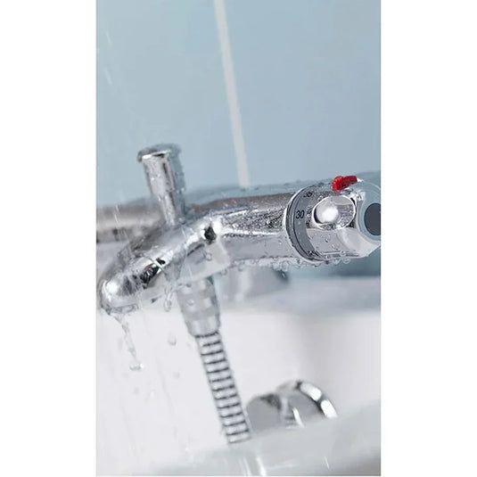 Aqualisa Midas 100 Thermostatic Bath Shower Mixer with Slide Rail Kit - Chrome - MD100BSM - Envy Bathrooms Ltd