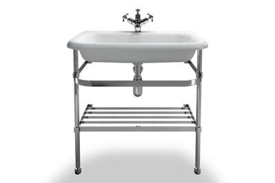 Clearwater Chrome Washstand Large with Roll Top Basin 750mm - Envy Bathrooms Ltd