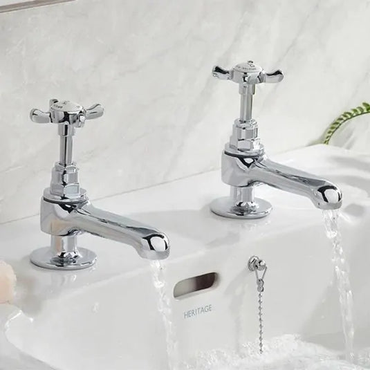 Bristan 1901 Basin Pillar Taps Chrome | N 1/2 C CD - Envy Bathrooms Ltd