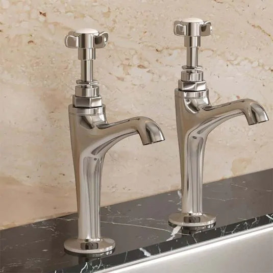 Bristan 1901 High Neck Kitchen Pillar Taps Chrome | N HNK C - Envy Bathrooms Ltd