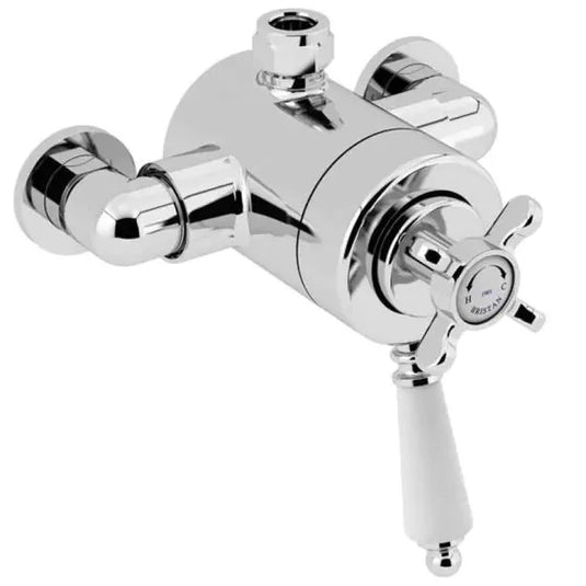 Bristan 1901 Thermostatic Exposed Dual Control Bar Shower Valve Top Outlet | N2 CSHXTVO C - Envy Bathrooms Ltd