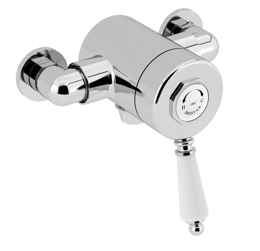 Bristan 1901 Thermostatic Exposed Single Control Shower Valve Bottom Outlet | N2 SQSHXVO C - Envy Bathrooms Ltd