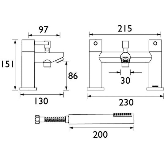 Bristan Blitz Bath Shower Mixer Chrome | BTZ BSM C - Envy Bathrooms Ltd