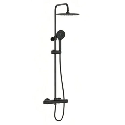 Bristan Buzz Thermostatic Bar Mixer Shower with Rigid Riser Black | BUZ SHXDIVCTFF BLK - Envy Bathrooms Ltd