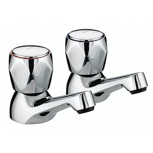 Bristan Club Basin Pillar Taps Chrome | VAC 1/2 C MT - Envy Bathrooms Ltd