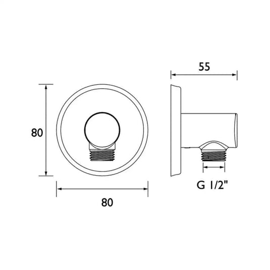 Bristan Contemporary Round Shower Wall Outlet Chrome | CARM WORD01 C - Envy Bathrooms Ltd
