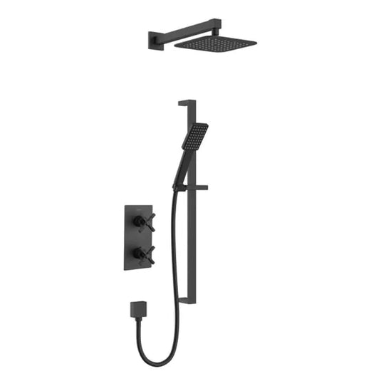 Bristan Cruzar Concealed Mixer Shower with Fixed Head & Flexible Riser Black | CRU BLK SHWR PK - Envy Bathrooms Ltd