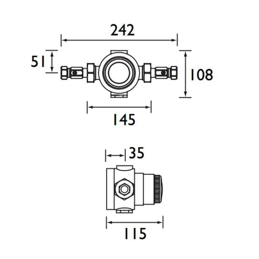 Bristan Gummers 22mm Thermostatic Mixing Valve | TS4753ECP - Envy Bathrooms Ltd