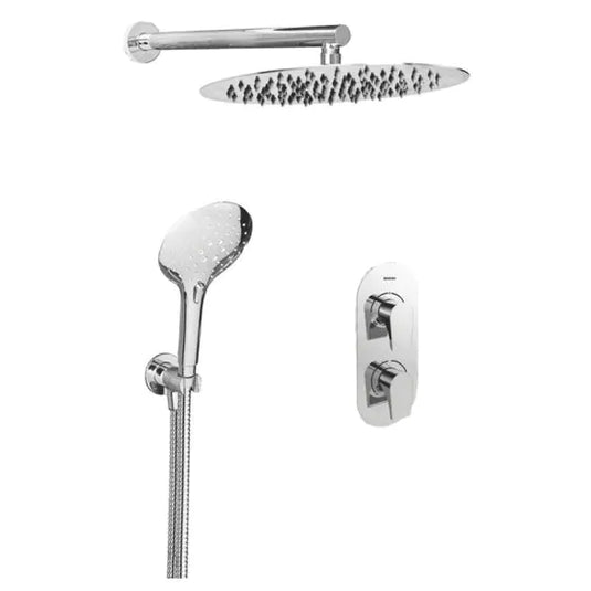 Bristan Hourglass Mixer Shower Kit with Fixed Head & Handset Chrome | HOURGLASS SHWR PK3 - Envy Bathrooms Ltd