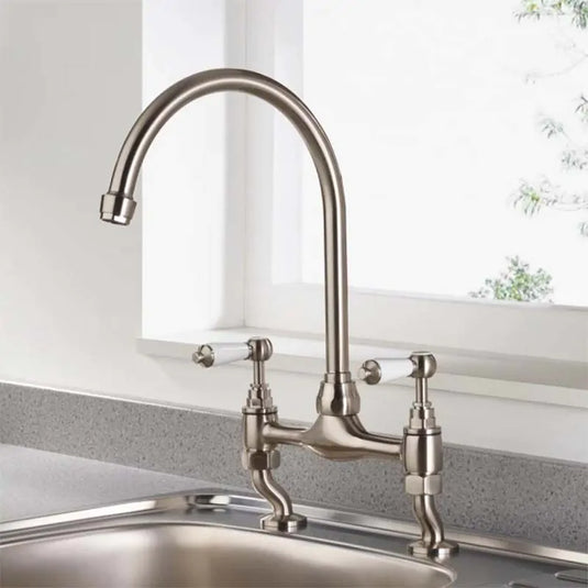 Bristan Renaissance Deck Kitchen Mixer Brushed Nickel | RS DSM BN - Envy Bathrooms Ltd