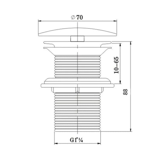 Bristan Round Basin Free Flow Waste Chrome | W BASIN14 C - Envy Bathrooms Ltd